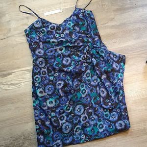 NWT Lauren Conrad Dark Romance Blue Floral Bow Front Cocktail dress.